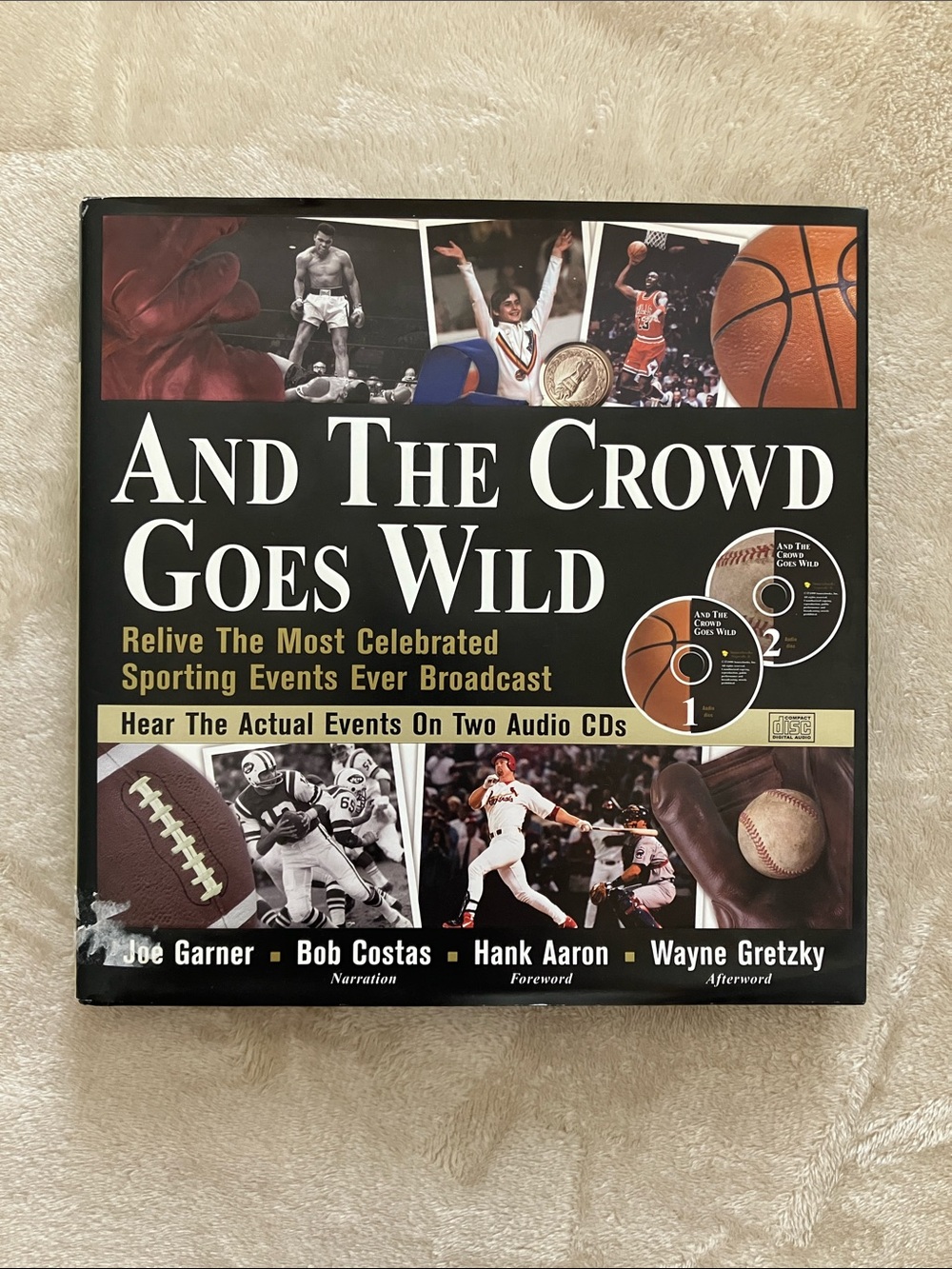 And the Crowd Goes Wild Hardcover Book Sports Stories Plus 2 CDs